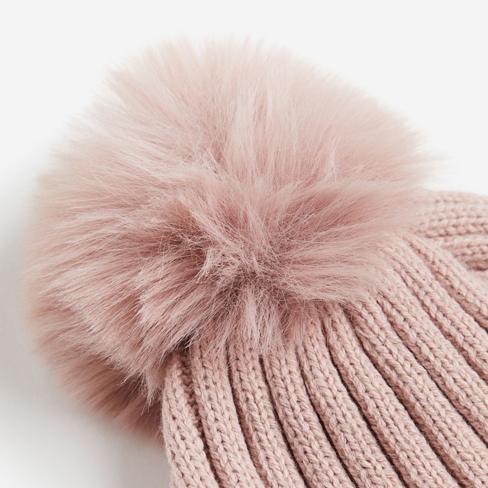 BCBG Mauve Pink Pom Hat